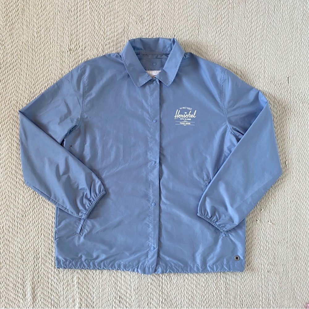 Herschel Blue Button-Up Windbreaker